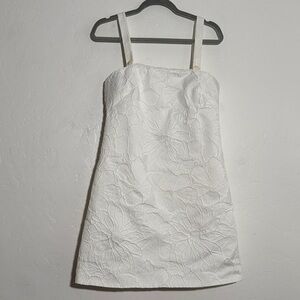 White Floral Embroidered Dress